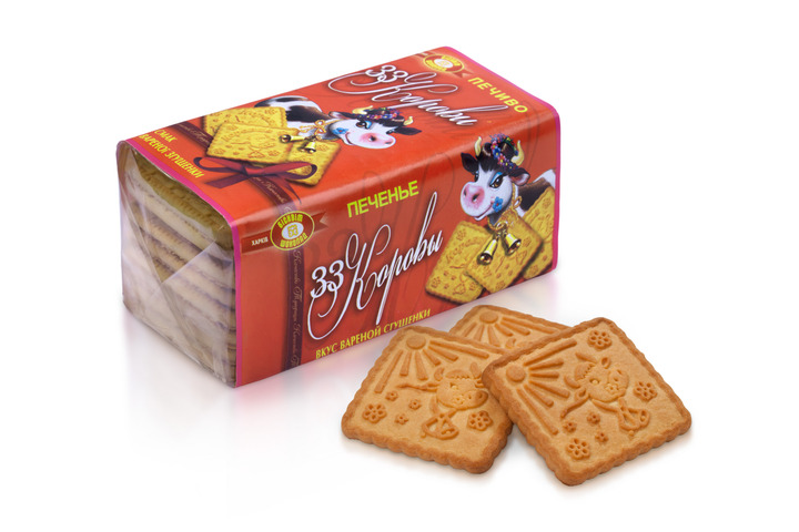 Печиво 33 КОРОВИ ХБФ варена згущенка 180г